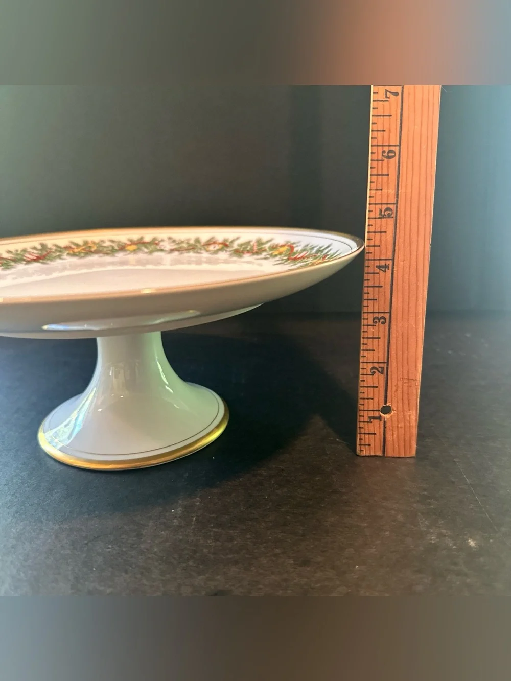 Vintage Fitz & Floyd St Nicholas Pedestal Cake Stand Christmas Serving Dish 10